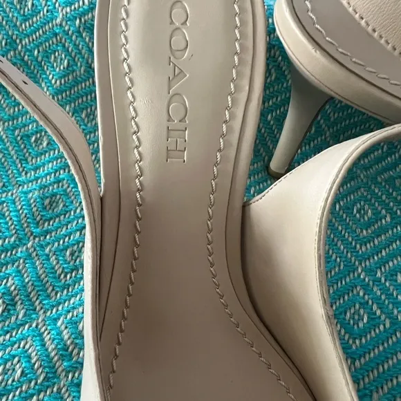 Coach Women's Beige Slingback Heels