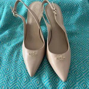 Coach Women's Beige Slingback Heels