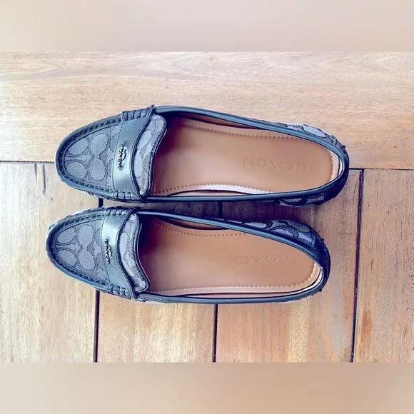Coach Women's Black Penny Loafers; size 7.5