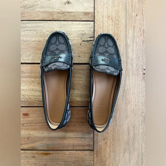 Coach Women's Black Penny Loafers; size 7.5