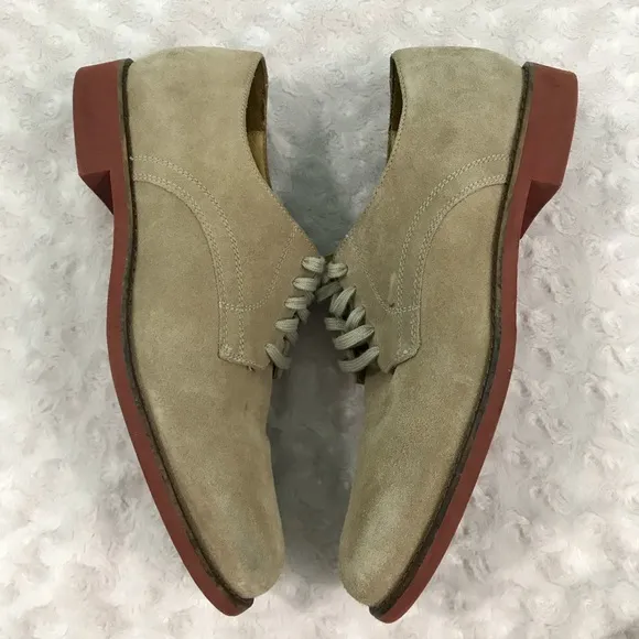 Cole Haan 9.5M Suede Dress Shoes Tan Lace Up