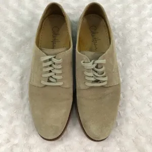 Cole Haan 9.5M Suede Dress Shoes Tan Lace Up