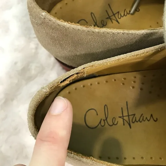 Cole Haan 9.5M Suede Dress Shoes Tan Lace Up