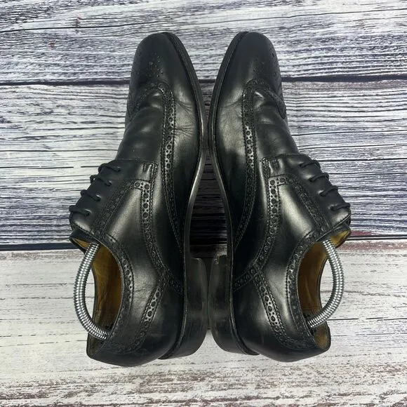 Cole Haan Air Giraldo Wingtip II Black Leather C07680 Oxfords Shoes, Men’s 10.5