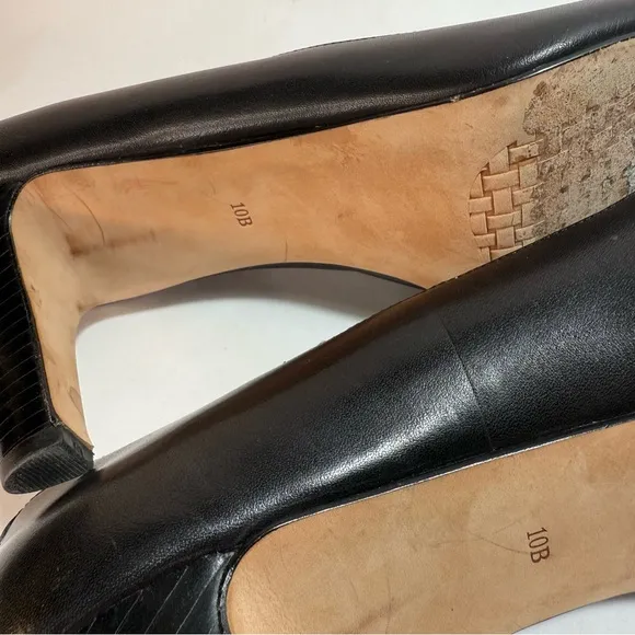 Cole Haan Black Leather Open Toe Heels 10B