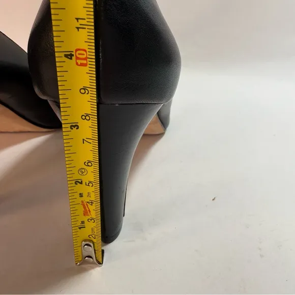 Cole Haan Black Leather Open Toe Heels 10B