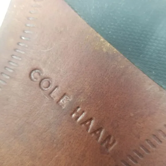 COLE HAAN BLACK LEATHER TIE PROFESSIONAL SHOES. SIZE 10.5&quot;M.