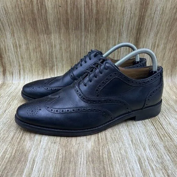 Cole Haan Cambridge Men's Size 8.5 Wingtip Oxford Dress Shoes‎ Black C12914