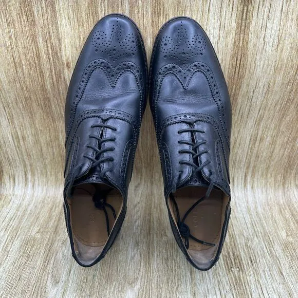 Cole Haan Cambridge Men's Size 8.5 Wingtip Oxford Dress Shoes‎ Black C12914