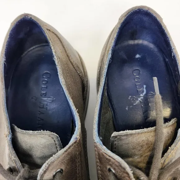 Cole Haan Centre Street Distressed Gray Leather Casual Oxford Shoes Mens 8.5 M
