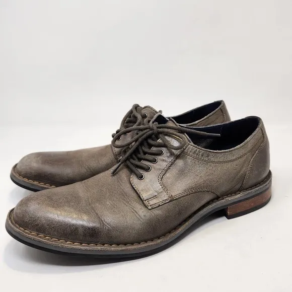 Cole Haan Centre Street Distressed Gray Leather Casual Oxford Shoes Mens 8.5 M