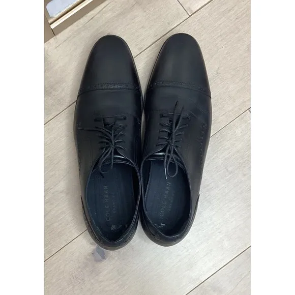 COLE HAAN Cole Haan Jefferson Grand Cap Toe Oxford DRESS SHOES BLACK LEATHER 12