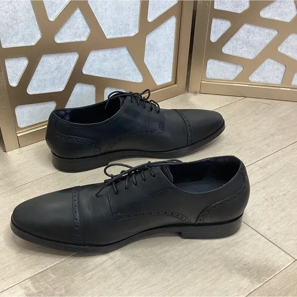COLE HAAN Cole Haan Jefferson Grand Cap Toe Oxford DRESS SHOES BLACK LEATHER 12
