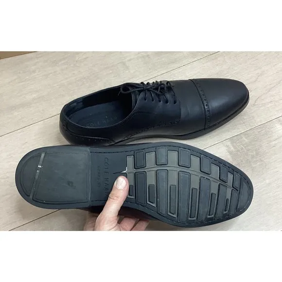 COLE HAAN Cole Haan Jefferson Grand Cap Toe Oxford DRESS SHOES BLACK LEATHER 12