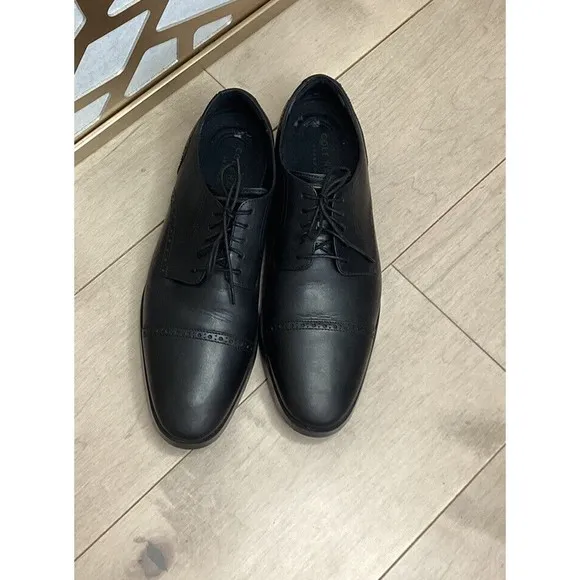 COLE HAAN Cole Haan Jefferson Grand Cap Toe Oxford DRESS SHOES BLACK LEATHER 12