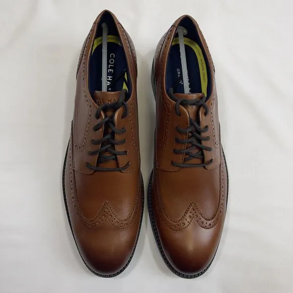 Cole Haan Grand  Wingtip Oxford Dress Shoes Men's 11M British Tan C37330
