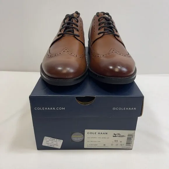 Cole Haan Grand  Wingtip Oxford Dress Shoes Men's 11M British Tan C37330