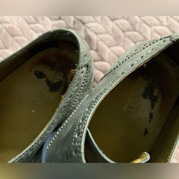 Cole Haan Gray Leather Dress SHOES Wingtip Oxford Baroque men’s size 13