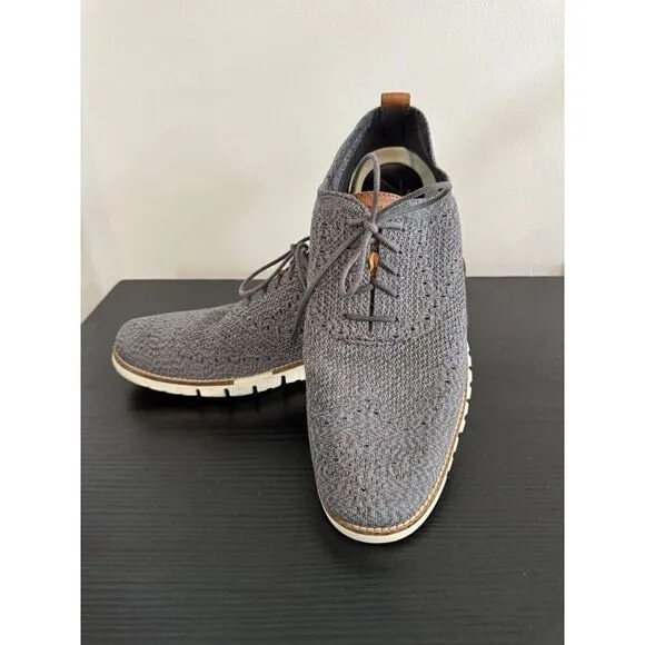 Cole Haan Gray Zerogrand Stitchlite Wingtip Oxford Dress Shoes C27692 Men’s 10.5