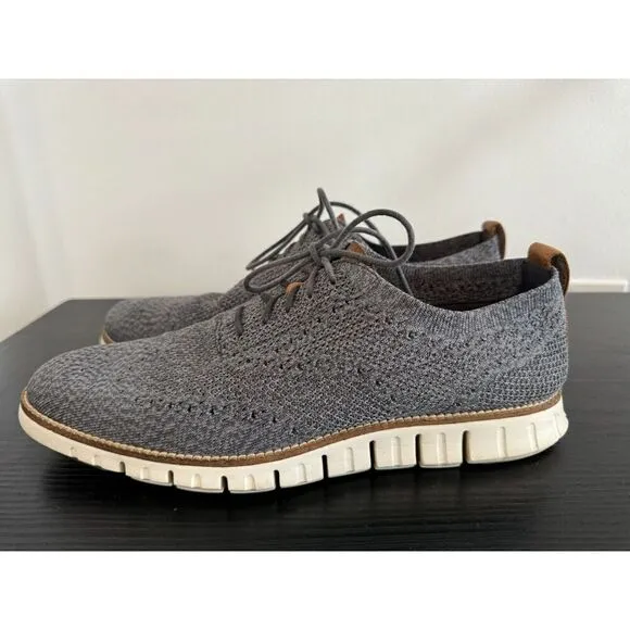 Cole Haan Gray Zerogrand Stitchlite Wingtip Oxford Dress Shoes C27692 Men’s 10.5