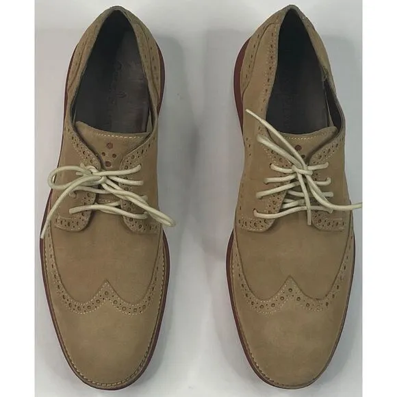 Cole‎ Haan Lunargrand Wing Tip Milkshake Suede Men's Dress Shoes Size 13 M