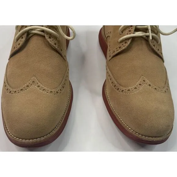 Cole‎ Haan Lunargrand Wing Tip Milkshake Suede Men's Dress Shoes Size 13 M