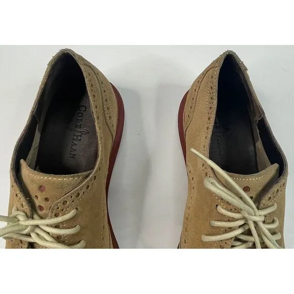 Cole‎ Haan Lunargrand Wing Tip Milkshake Suede Men's Dress Shoes Size 13 M
