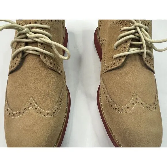 Cole‎ Haan Lunargrand Wing Tip Milkshake Suede Men's Dress Shoes Size 13 M