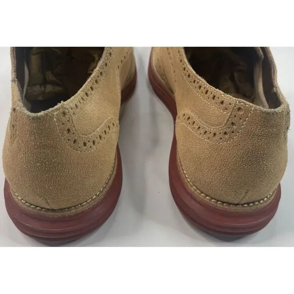 Cole‎ Haan Lunargrand Wing Tip Milkshake Suede Men's Dress Shoes Size 13 M