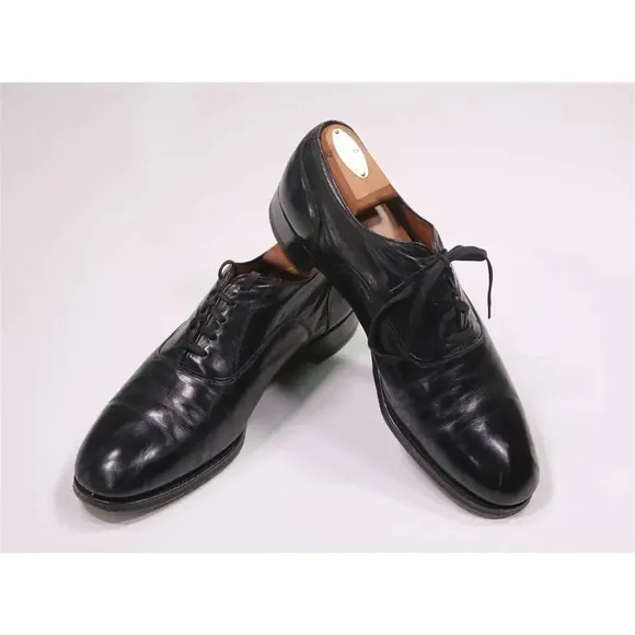 Cole-Haan Made in England Black Plain Toe Leather Dress Shoes US 11 D