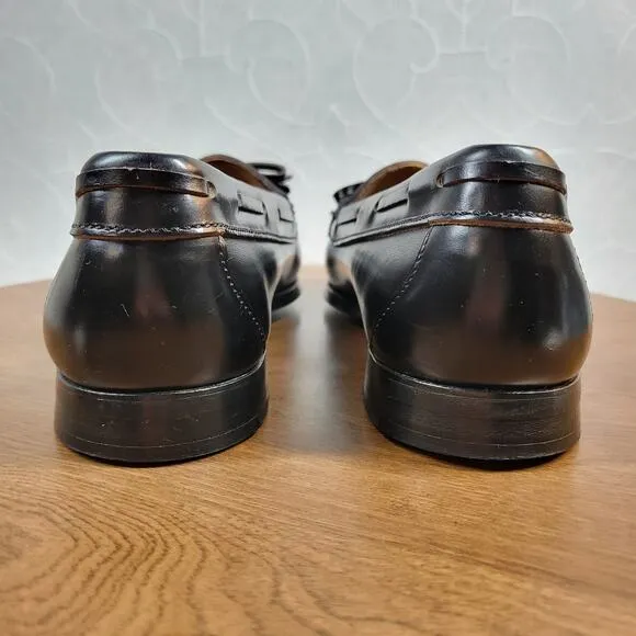 Cole Haan Mens Dress Shoes 10.5 D Black Leather Pinch Tassel Loafer Made in USA