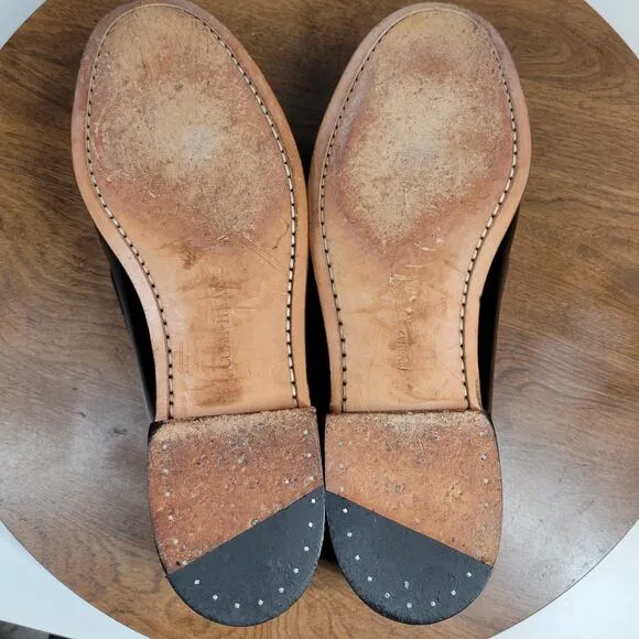 Cole Haan Mens Dress Shoes 10.5 D Black Leather Pinch Tassel Loafer Made in USA