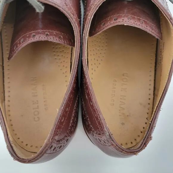 Cole Haan Men's Grand .OS Cambridge Wingtip Oxford Brown Dress Shoes Size 10