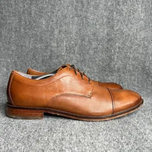 Cole Haan Mens Harrison Derby Cap Toe 13 M Brown Tan Leather Oxford Dress Shoes