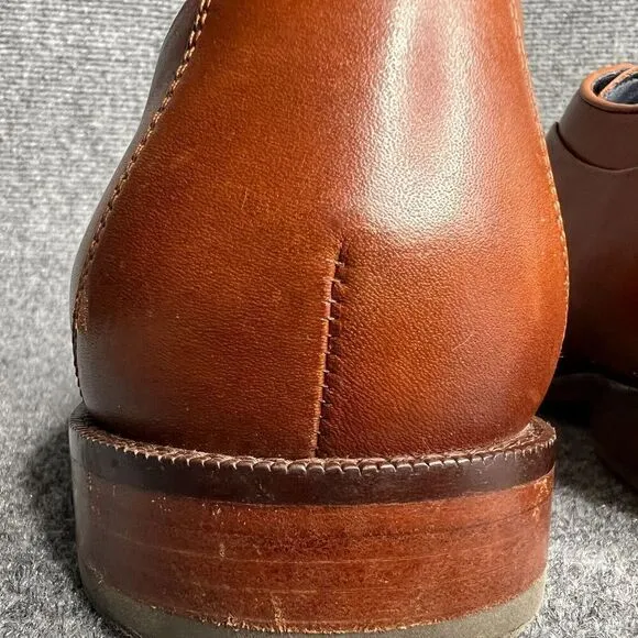 Cole Haan Mens Harrison Derby Cap Toe 13 M Brown Tan Leather Oxford Dress Shoes
