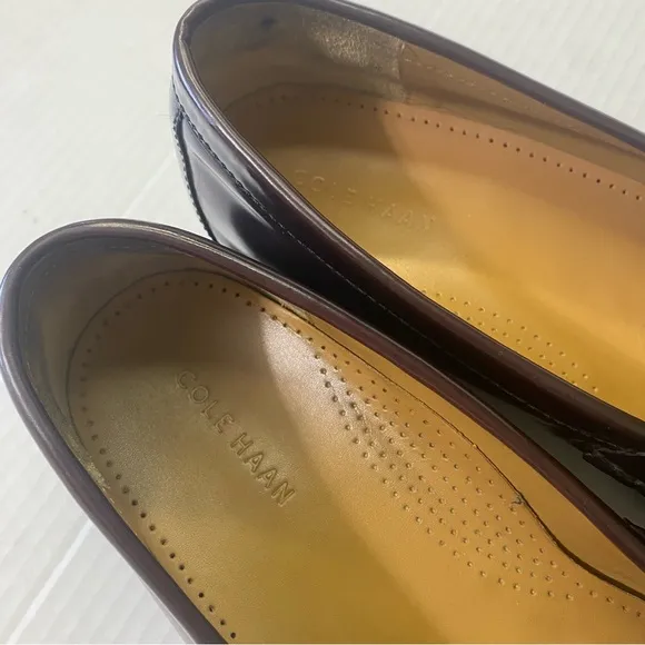 Cole Haan Men's Pinch Tassel Loafer Dress Leather Shoes, Size 12E Burgundy