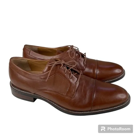 Cole Haan Mens Warren Cap Toe Brown Dress Shoes Size 13