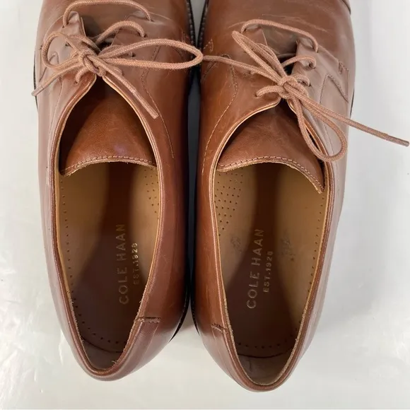 Cole Haan Mens Warren Cap Toe Brown Dress Shoes Size 13