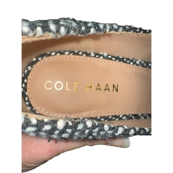 Cole Haan Mylah Block Heels Pumps Black and White Size 7 1/2B Pre-Owned, EUC