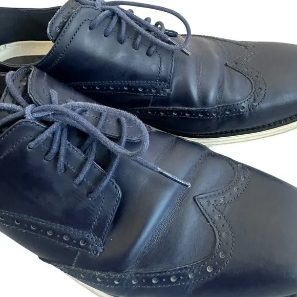 Cole Haan Original Grand Shortwing Oxford Dress Shoes Navy Lace-Up Size 11 Men's