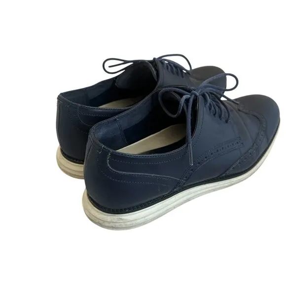 Cole Haan Original Grand Shortwing Oxford Dress Shoes Navy Lace-Up Size 11 Men's