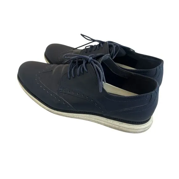 Cole Haan Original Grand Shortwing Oxford Dress Shoes Navy Lace-Up Size 11 Men's