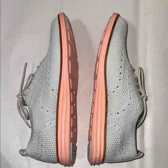 Cole Haan Original Grand Stitch Lite Wingtip Shoes Grey Peach Women SIZE 6 New