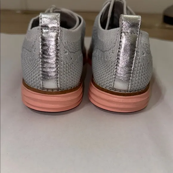 Cole Haan Original Grand Stitch Lite Wingtip Shoes Grey Peach Women SIZE 6 New