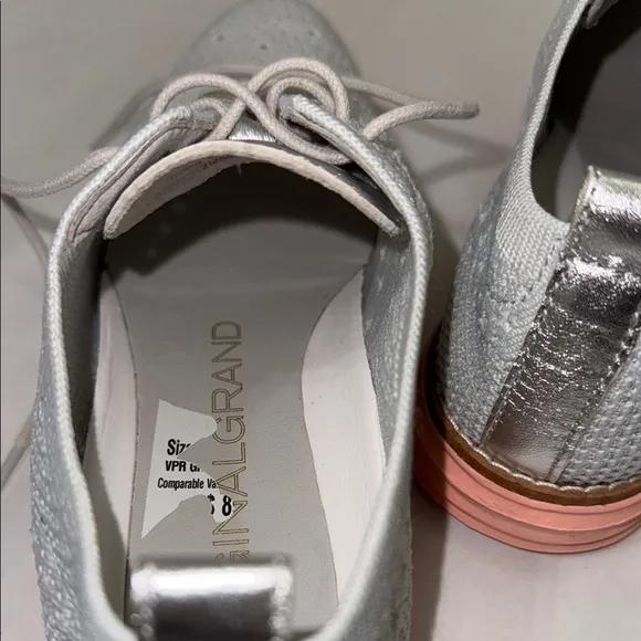 Cole Haan Original Grand Stitch Lite Wingtip Shoes Grey Peach Women SIZE 6 New