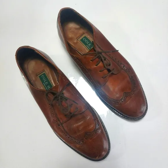 Cole Haan Vibram, Men's Leather Lace-up Dress Shoes Size 8.5M