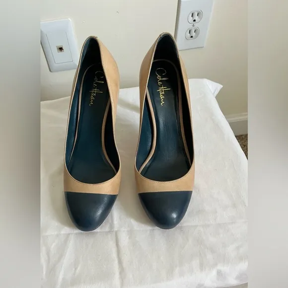 Cole Haan Violet Air Cap Toe Morocn Blue Women's Leather Stilleto/Pumps Sz 8.5 B