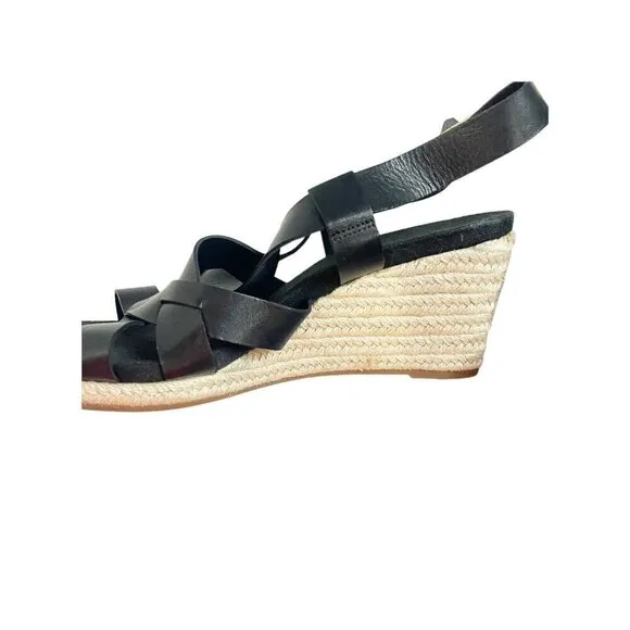 Cole Haan W23573 CRYSTAL WEDGE SANDAL 70MM High Black Women Sz 8.5