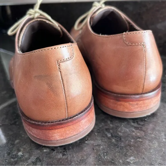 Cole Haan Williams Plain Toe Leather Oxford Brown Tan Dress Shoes Sz 9.5 C12206