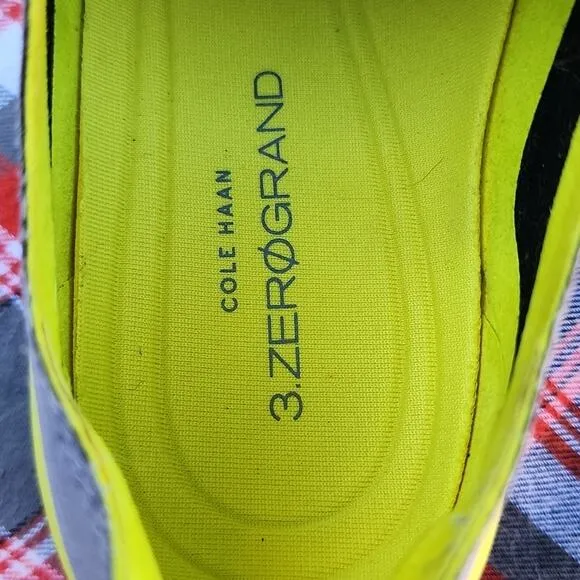 COLE HAAN WING TIP 3ZERO GRAND YELLOW GREY DERBY'S 💛 MENS SIZE 9.0 AWESOME 👌
